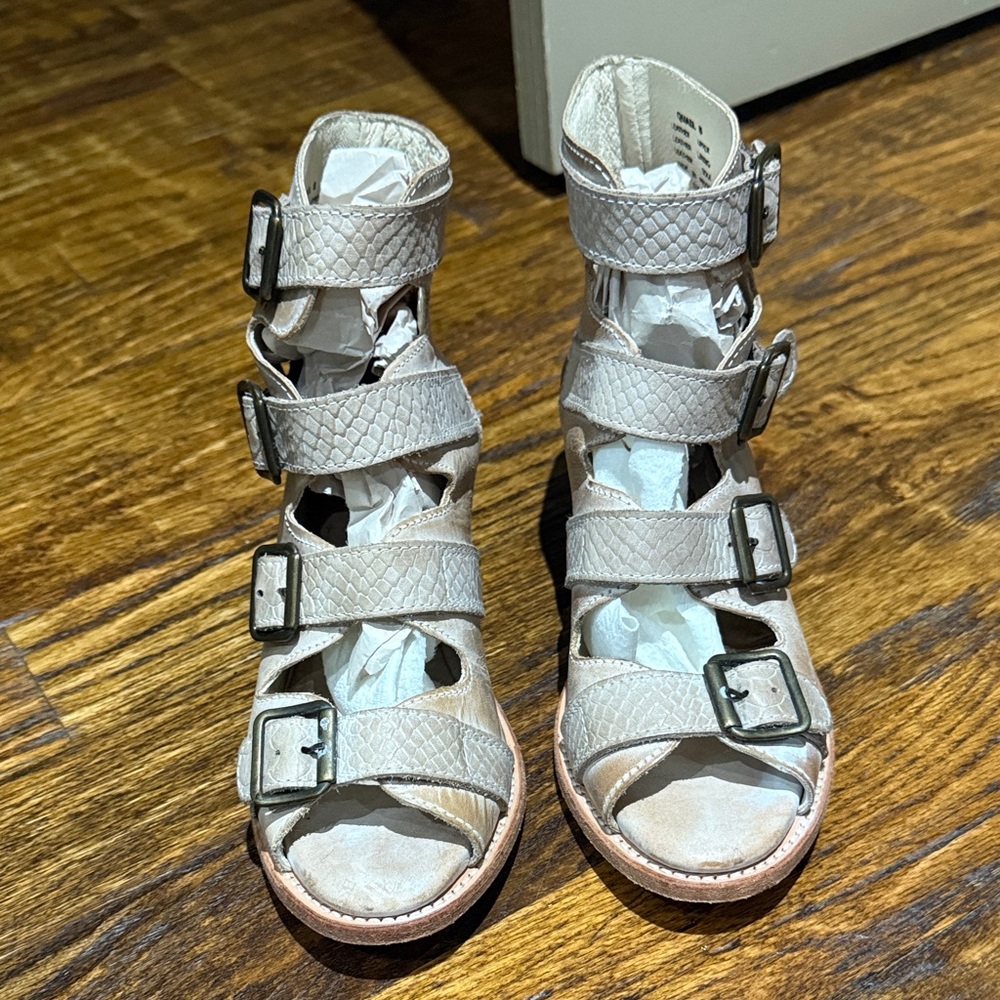 Freebird by Steven Buckle Strap Sandals in Tan